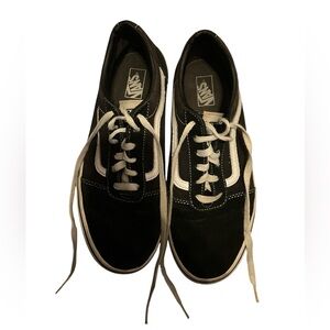Vans Black and White Old Skool Low-Top Sneakers